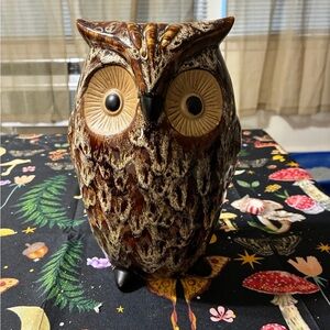 Brown Ceramic Owl Figurine